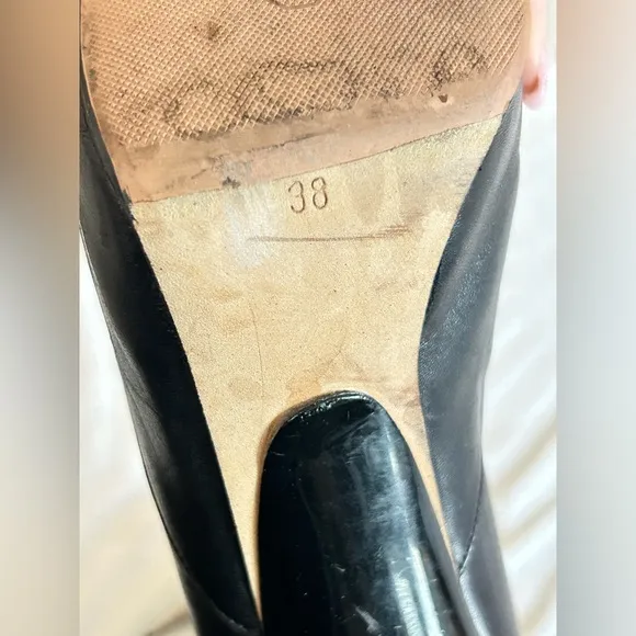 Jimmy Choo Black Leather Lace Up Ankle Boots Size 38