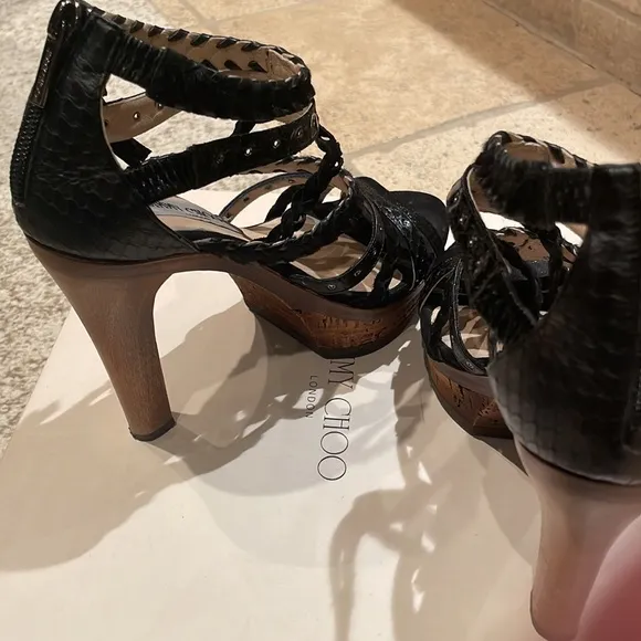 Jimmy Choo Black Platform Heel, Size 35/5