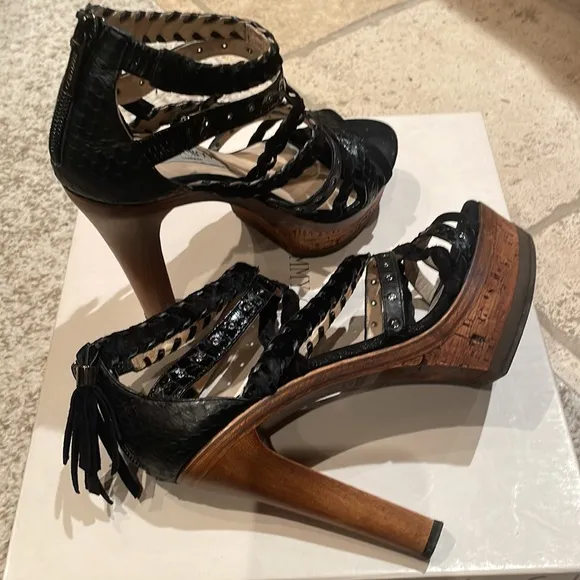 Jimmy Choo Black Platform Heel, Size 35/5