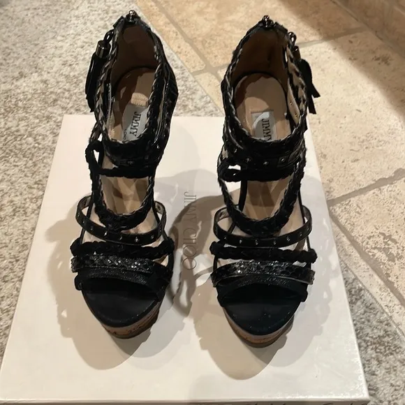 Jimmy Choo Black Platform Heel, Size 35/5