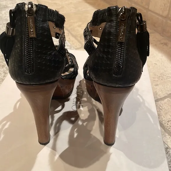 Jimmy Choo Black Platform Heel, Size 35/5