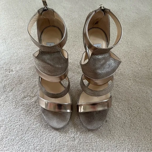 Jimmy Choo Bronze Sandals, Size 39