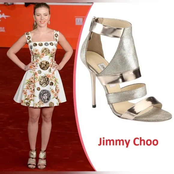Jimmy Choo Bronze Sandals, Size 39