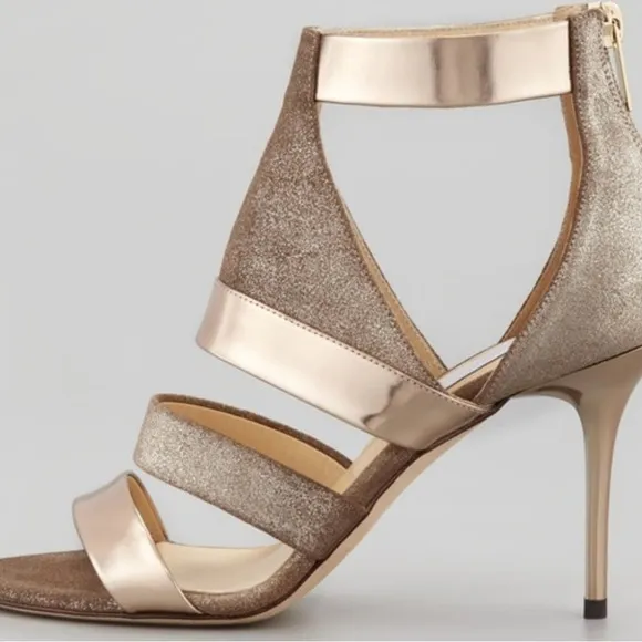 Jimmy Choo Bronze Sandals, Size 39