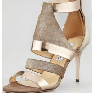 Jimmy Choo Bronze Sandals, Size 39