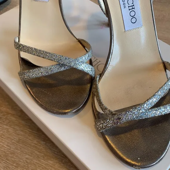 Jimmy Choo strappy metallic sandals