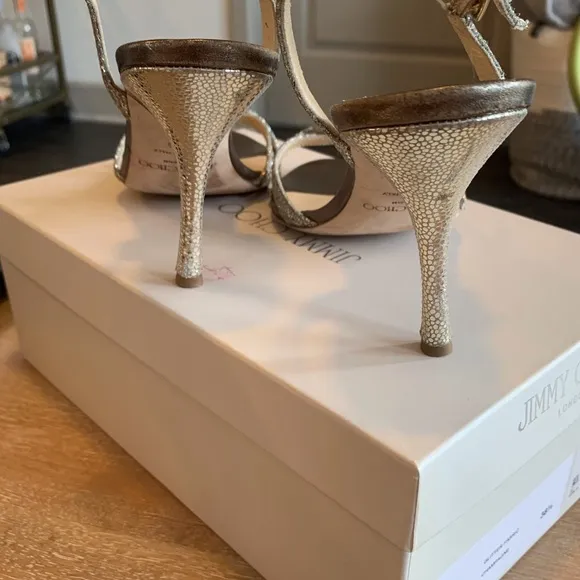 Jimmy Choo strappy metallic sandals