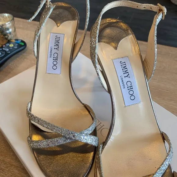 Jimmy Choo strappy metallic sandals