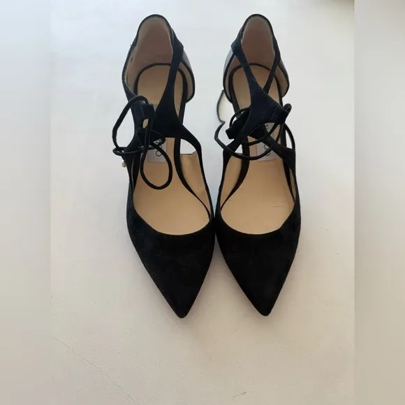 Jimmy Choo Vanessa Heel 85. Elegant Black  Shoes leather and suede. Preowned