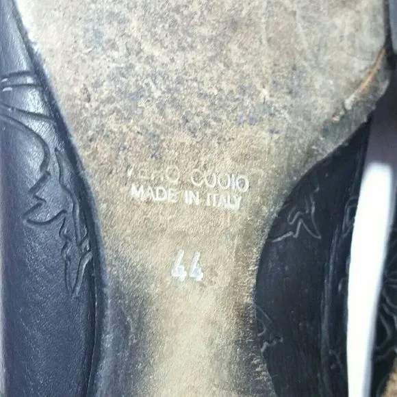 JO Ghost Embossed Leather Slip On Shoes Size 11