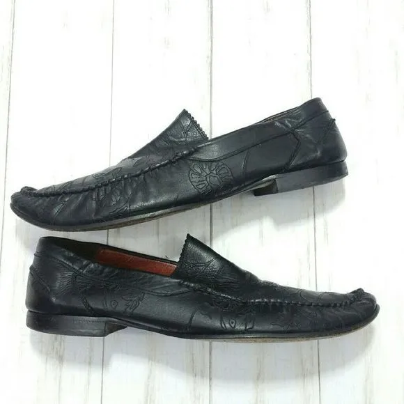 JO Ghost Embossed Leather Slip On Shoes Size 11