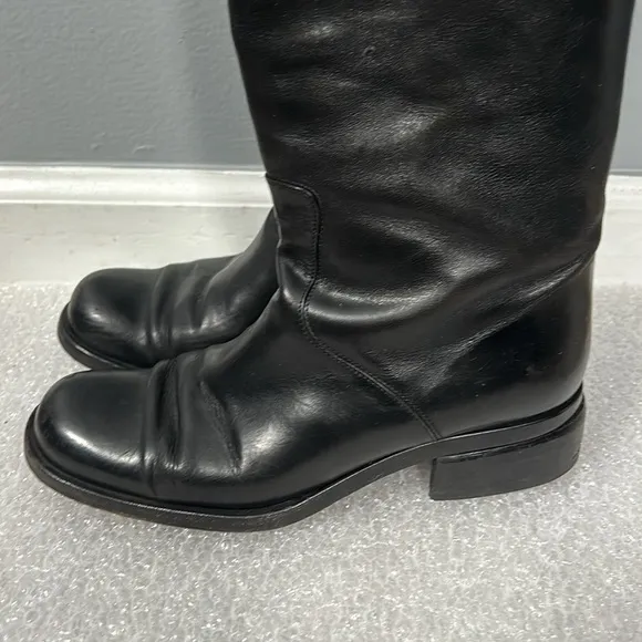 Joan &amp; David Stunning Leather Tall Riding Style Boots Handmade in Italy size 6 M