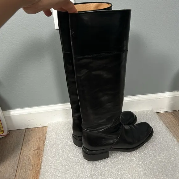 Joan &amp; David Stunning Leather Tall Riding Style Boots Handmade in Italy size 6 M