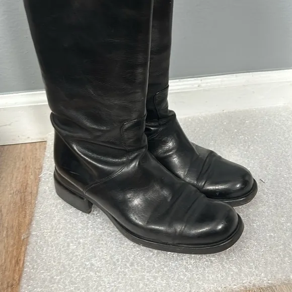Joan &amp; David Stunning Leather Tall Riding Style Boots Handmade in Italy size 6 M