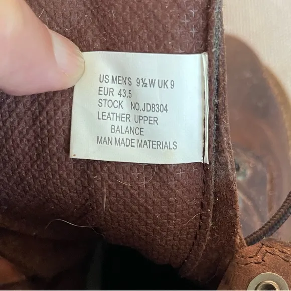 John Deere Steeled Toe Brown Leather Work Boots Size 9.5 Style JD8304
