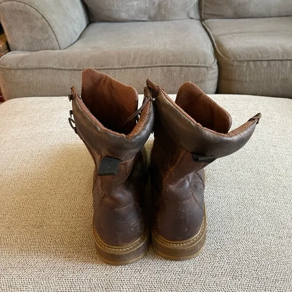 John Deere Steeled Toe Brown Leather Work Boots Size 9.5 Style JD8304