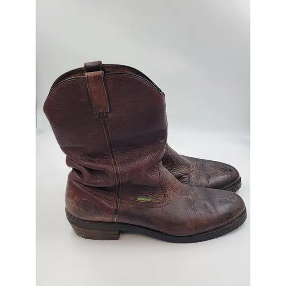 John Deere Mens Round Toe Waterproof  Work Boot Vibram Size 13M
