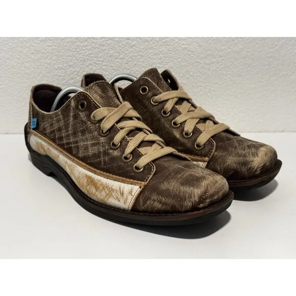 JOHN FLUEVOG Distressed Leather Shoes Sz 11 Brown Tough Love Sucks Unique Artsy