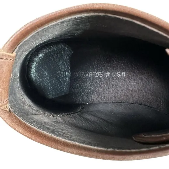 John Varvatos Men's Size 10 M Brown Leather Ankle Boots Chukka Lace-Up