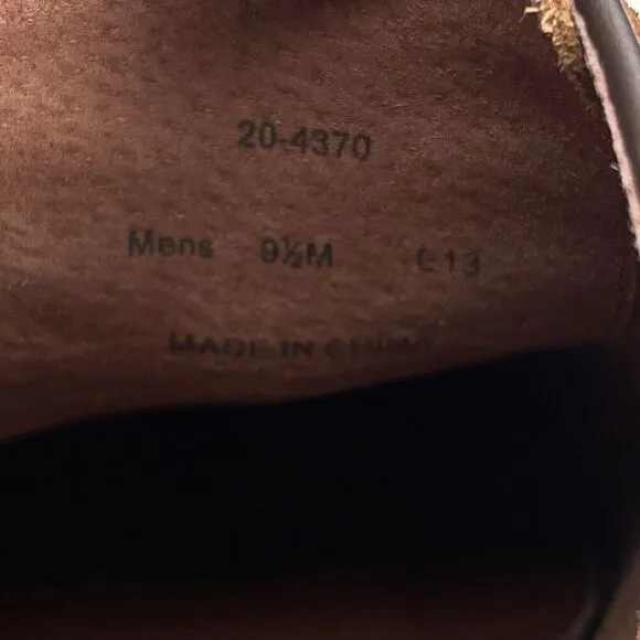 JOHNSTON &amp; MURPHY Mens 9.5 Oxford Brown Suede Sheepskin Casual Dress Shoes