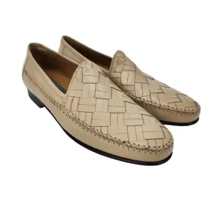 Johnston &amp; Murphy Slip On Weave Cross Woven Brown Slip On Men Shoes Size 9.5