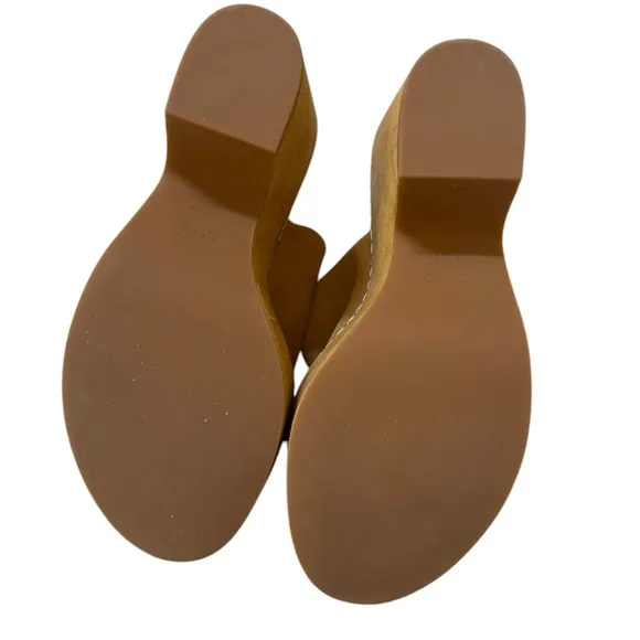 Joie Womens Pendant Tan Suede Peep-Toe Slide Platform Sandals Shoes NWT