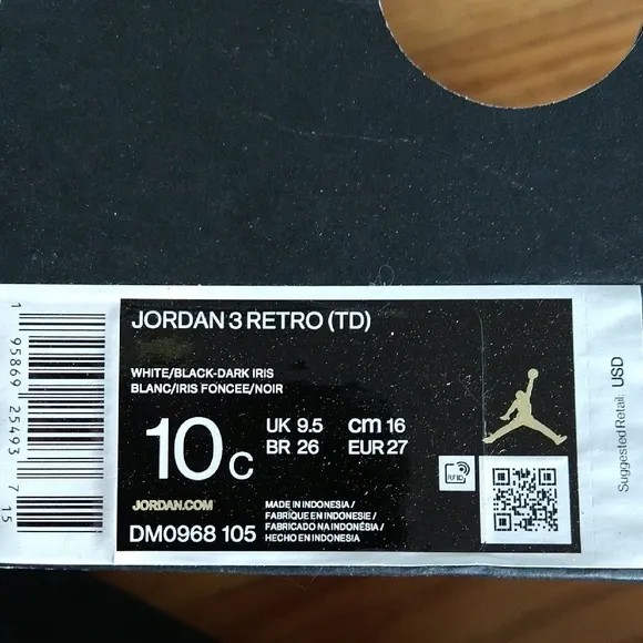 Jordan Athletic Kids White and Purple Sneakers