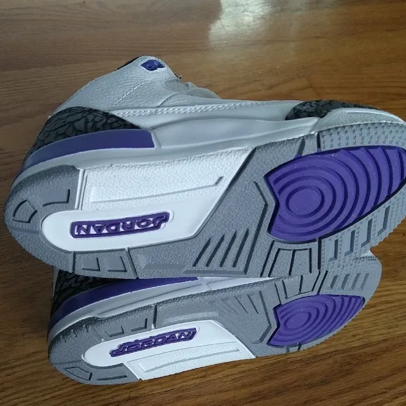 Jordan Athletic Kids White and Purple Sneakers