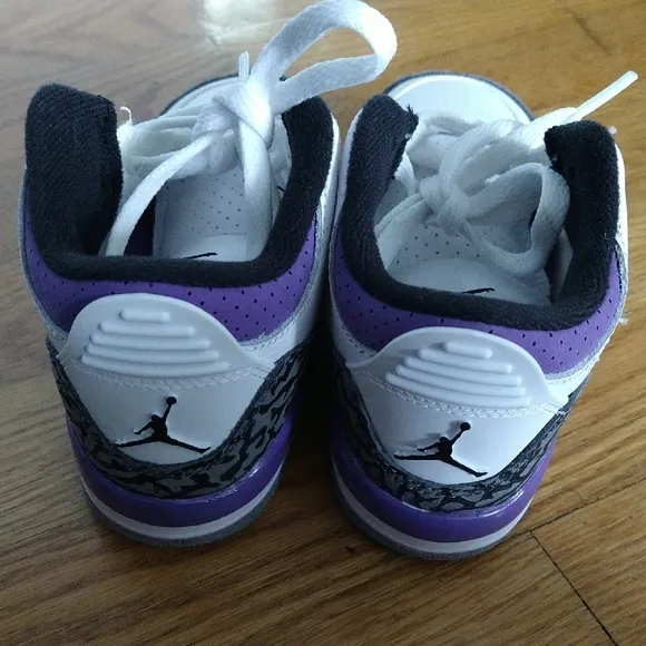 Jordan Athletic Kids White and Purple Sneakers