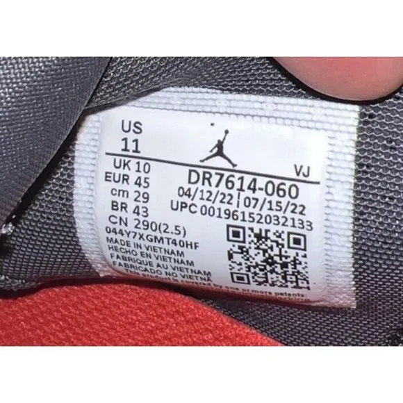 Jordan Delta 3 Mid Mens Athletic Shoes Size 11 Black Chile Red DR7614-060