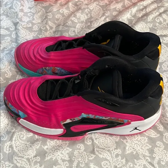 Jordan Pink and Black Athletic Shoes