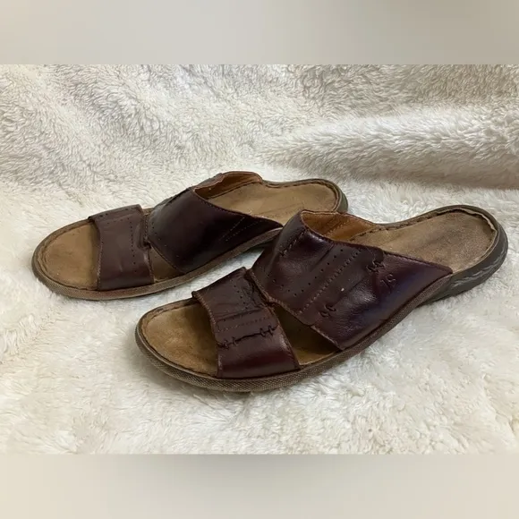 Josef Seibel Leather Slides Size EU 44/ US 10.5
