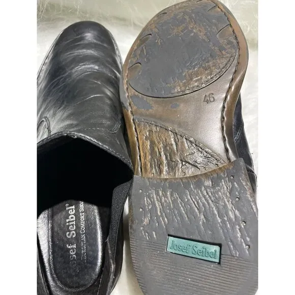Josef Seibel Mens European Comfort Leather Black boats 46/12