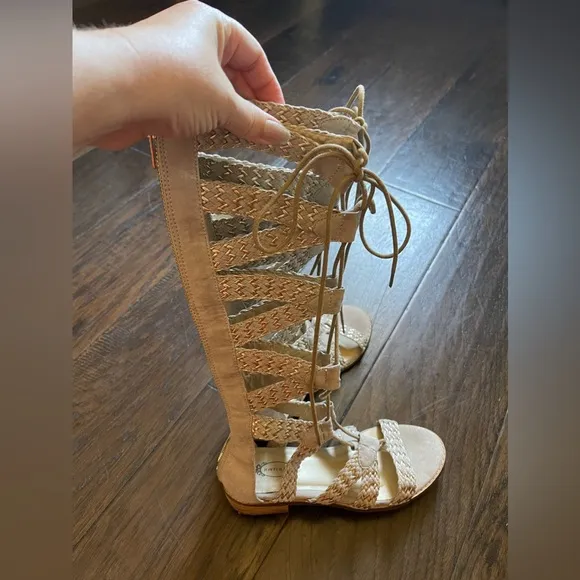 Joyfolie Gladiator Sandals girls size 5 youth, EUC