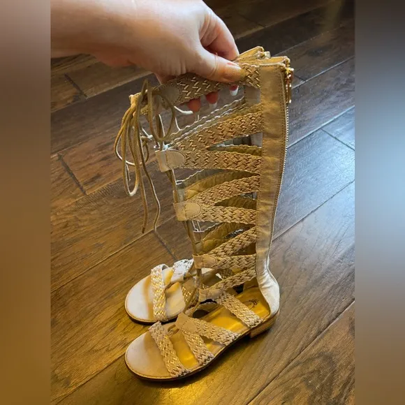 Joyfolie Gladiator Sandals girls size 5 youth, EUC