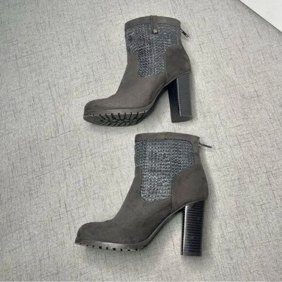 Juicy Contour Cable Knit High Heel Sweater Ankle Boots 7.5