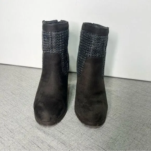 Juicy Contour Cable Knit High Heel Sweater Ankle Boots 7.5