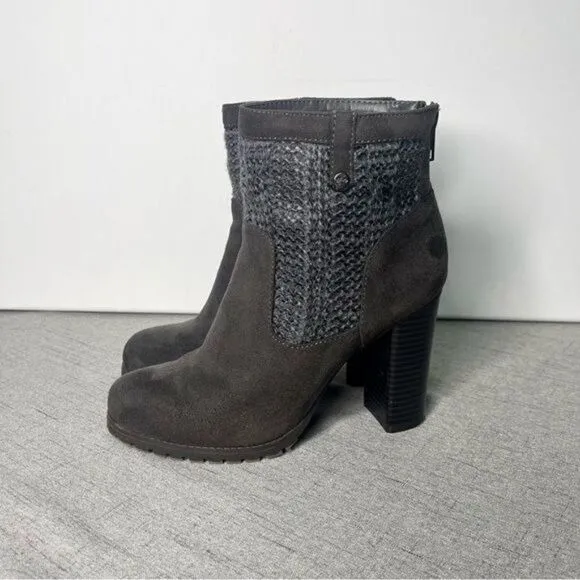Juicy Contour Cable Knit High Heel Sweater Ankle Boots 7.5