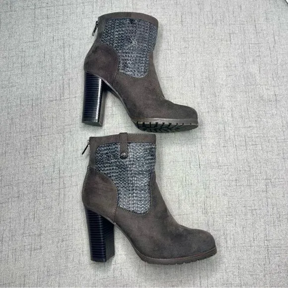Juicy Contour Cable Knit High Heel Sweater Ankle Boots 7.5