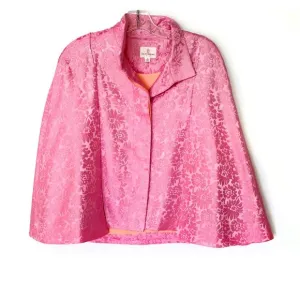 Julie Brown pink Lurex floral brocade capelet