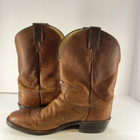 Justin 3405 Brown Leather Distressed Cowboy Western Work Boots - Men’s Size 11D