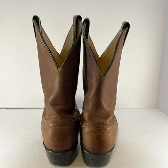 Justin 3405 Brown Leather Distressed Cowboy Western Work Boots - Men’s Size 11D