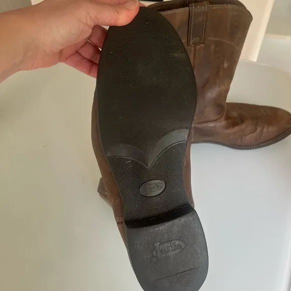 Justin 4116 Brown Leather Pull-on Work Boots. Size 11.5. USA Made