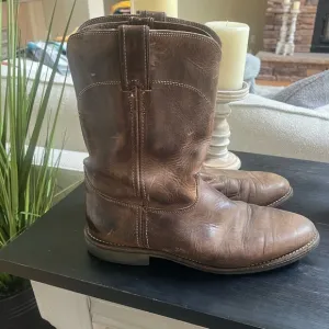 Justin 4116 Brown Leather Pull-on Work Boots. Size 11.5. USA Made