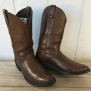 Justin Basics Mens Brown Leather Cowboy Western Boots Mens 10.5 EE JB1100