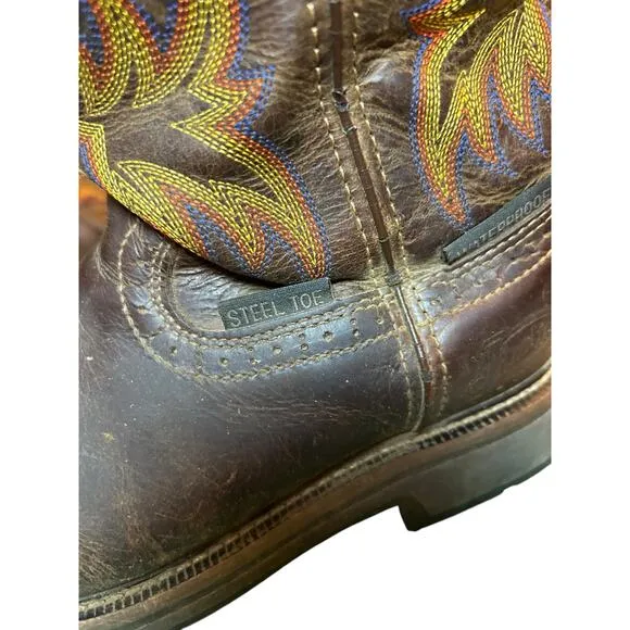 Justin Boots Men's Stampede Copper Kettle  Steel Toe Work Boot- Size 8.5