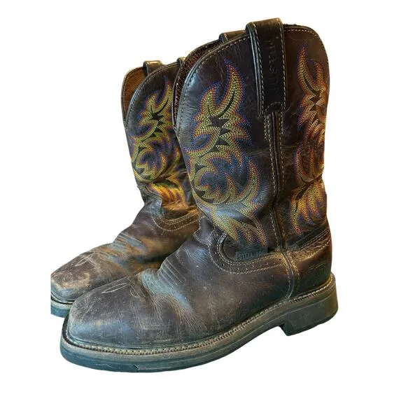Justin Boots Men's Stampede Copper Kettle  Steel Toe Work Boot- Size 8.5
