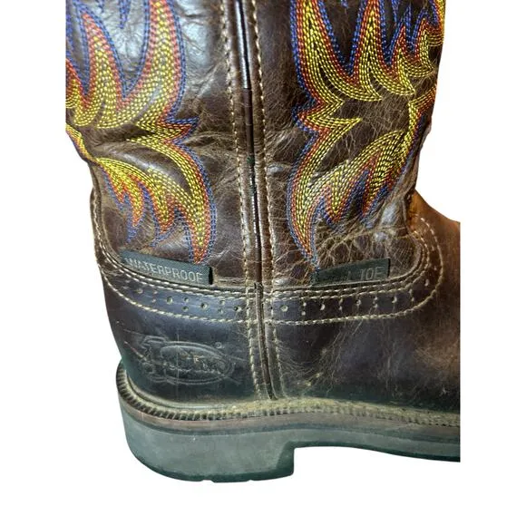 Justin Boots Men's Stampede Copper Kettle  Steel Toe Work Boot- Size 8.5