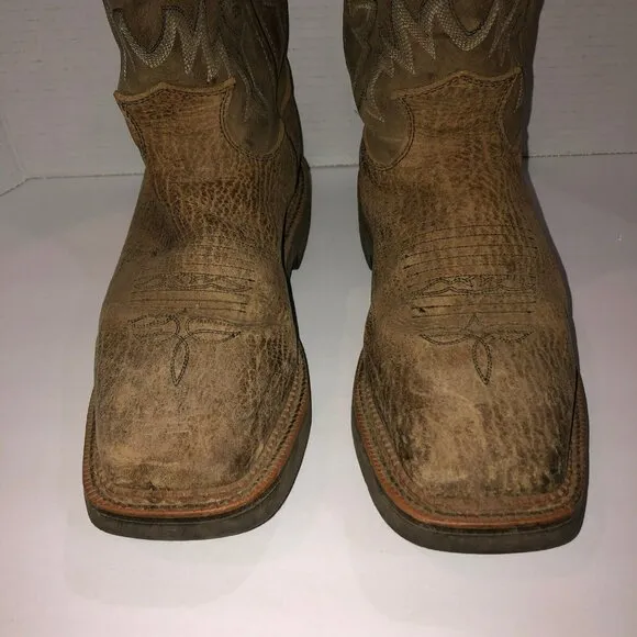 Justin Mens 9 D Gray Scottsbluff Western Square Toe Soft Toe Work Boots 4526