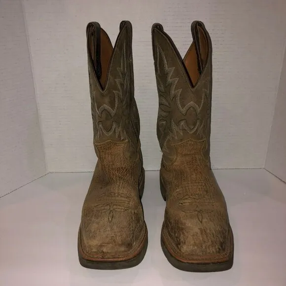 Justin Mens 9 D Gray Scottsbluff Western Square Toe Soft Toe Work Boots 4526